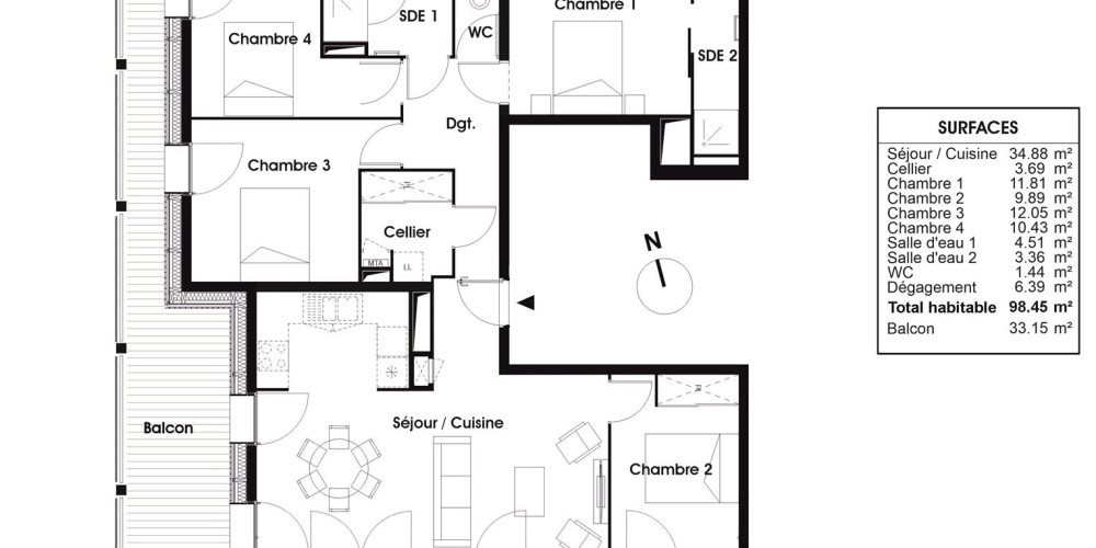 appartement à BORDEAUX (33300)