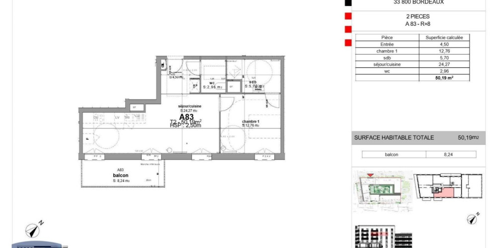 appartement à BORDEAUX (33800)