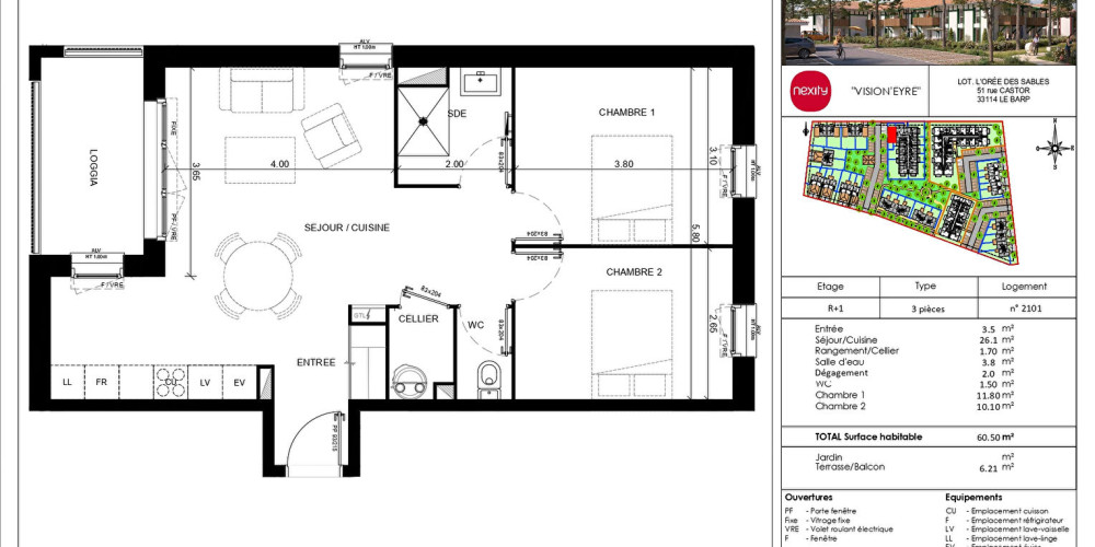 appartement à LE BARP (33114)