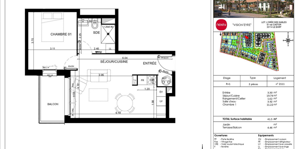 appartement à LE BARP (33114)
