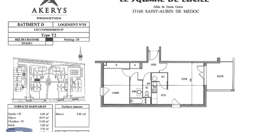 appartement à ST AUBIN DE MEDOC (33160)