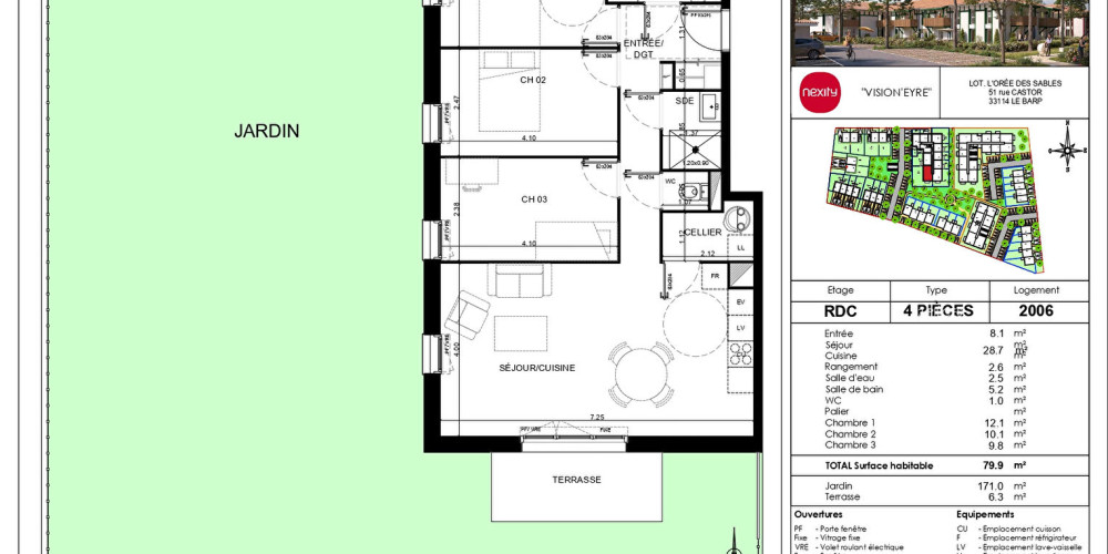 appartement à LE BARP (33114)